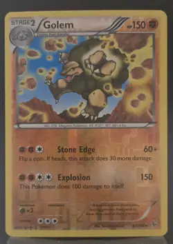 Pokemon TCG Golem XY Flashfire 47/106 Reverse Holo Rare Card Played LP - Image 1