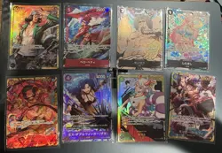 Lot of 8 One Piece Cards All NM Japanese Sr Sec Foil - Image 1