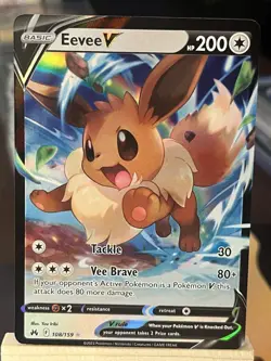 Eevee V 108/159 Crown Zenith Ultra Rare Holo Pokemon TCG Card NM/Near Mint - Image 1