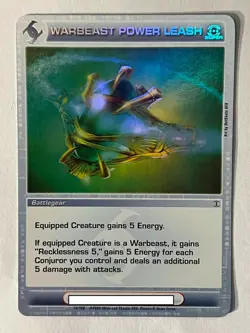 Chaotic 74/100 Warbeast Power Leash Super Rare Holo Foil Battlegear Card - Image 1