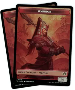 x2 Dragon (0011) / Warrior Double-Sided Token (Foil) - 0011/0013 - Tarkir - NM - Image 2