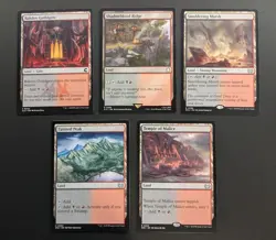 MTG Magic Set of 5 Rakdos Dual Lands EDH Commander Deck Staples Black Red Mana - Image 1