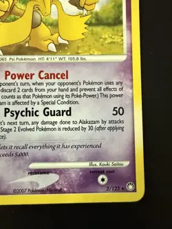Pokemon TCG Mysterious Treasures Alakazam 2/123 Rare Holo Near Mint - Image 2