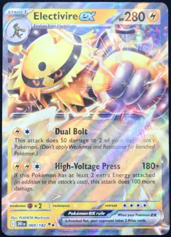 Pokemon TCG Electivire ex 069/182 2025 Destined Rivals Double Rare Card - LP - Image 1