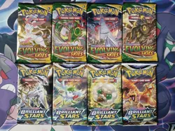 Pokemon TCG 1 Evolving Skies, 1 Brilliant Stars Art Set Lot - Image 1