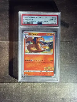 2020 Pokemon Japanese S-P Charizard Illustration Grand Prix Promo #143 PSA 10 - Image 1