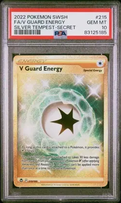 2022 Pokemon Silver Tempest V Guard Energy PSA 10 GEM Full Art Secret Rare #215 - Image 1