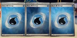 (Set of 3) Pokemon TCG Basic Blue Water Holo Holographic Energy Card #011 - Image 1