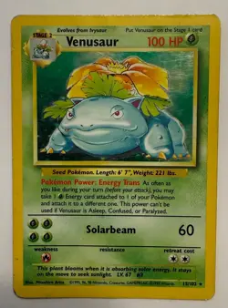 Venusaur 015/102 Holo Rare Base Set Pokemon Card - Image 1