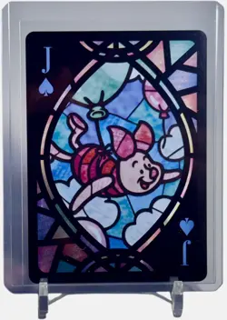 Piglet 2021 Tenyo Disney Stained Glass Playing Card Japanese W/Top Loader - Image 1