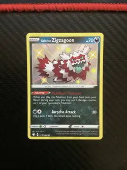 Pokemon Card Galarian Zigzagoon SV078/SV122 Shining Fates - Near Mint - Image 1