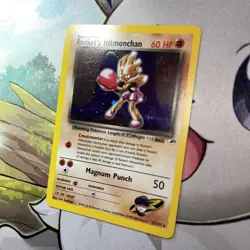 Rocket's Hitmonchan 11/132 Pokemon Card Holo Unlimited Gym Heroes 2000 MP - Image 4