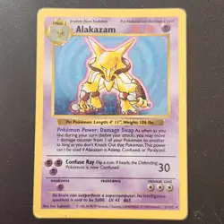 Alakazam 1/102 Shadowless Base Set Pokemon Card Moderately Played. WOTC - Image 1