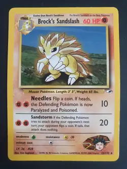 Brock's Sandslash 23/132 - Gym Heroes Set - Pokemon Card - Excellent Condition - Image 1