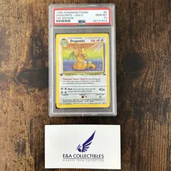 1999 Pokemon Fossil 1st Edition Dragonite Holo PSA 10 4/62 - Image 2