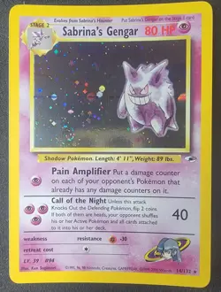 2000 Pokemon Gym Heroes Sabrina's Gengar Holo #14/132 TCG LP - Image 1