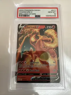 2022 Pokemon SWSH Charizard V Brilliant Stars 017/172 PSA 10 GEM MINT - Image 1
