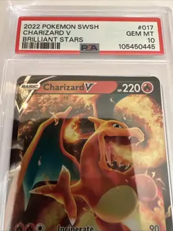 2022 Pokemon SWSH Charizard V Brilliant Stars 017/172 PSA 10 GEM MINT - Image 3