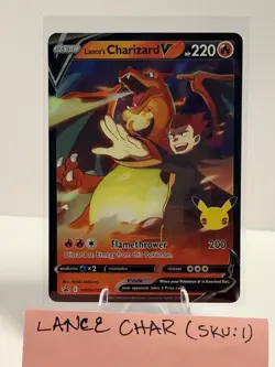 Lance's Charizard V SWSH133 Celebrations Black Star Promo Pokemon TCG NM/M - Image 1