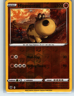 Pokemon TCG Astral Radiance Hippopotas Reverse Holo - Image 1
