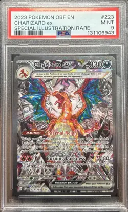 2023 Pokemon Obsidian Flames Charizard EX #223 Special Illustration Rare PSA 9 - Image 1