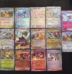 Pokemon Prismatic Evolutions Lot Eevee MasterBall Reverse Holo Pokeball Full Art - Image 1