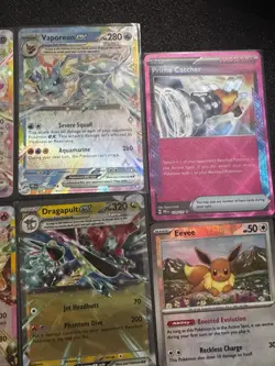 Pokemon Prismatic Evolutions Lot Eevee MasterBall Reverse Holo Pokeball Full Art - Image 4