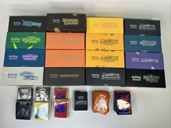 Lot of 16 DIFFERENT Pokemon TCG EMPTY Elite Trainer Boxes + Sleeves + Dividers - Image 1