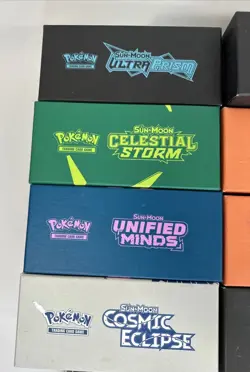 Lot of 16 DIFFERENT Pokemon TCG EMPTY Elite Trainer Boxes + Sleeves + Dividers - Image 2