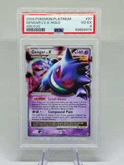 2009 Pokemon Platinum Gengar LV.X Holo Arceus #97 PSA 4 - Image 1
