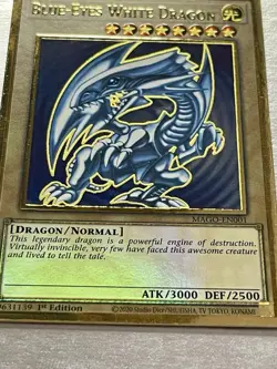 Blue-Eyes White Dragon | MAGO-EN001 | Premium Gold Rare | LP | 1st Ed | YuGiOh! - Image 2