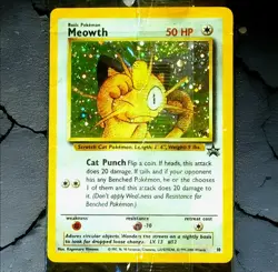 Pokemon Meowth Holo 10 Black Star Promo Nintendo Gameboy Exclusive Holofoil Card - Image 1
