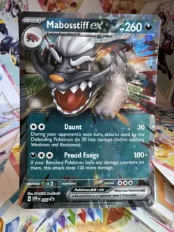Pokemon Scarlet And Violet Promo Mabostiff EX SVP 86 Holo Full Art Promo Card - Image 1