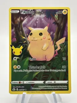 Pokemon TCG Celebrations Pikachu Holo Card 005/025 25th Anniversary - Image 1