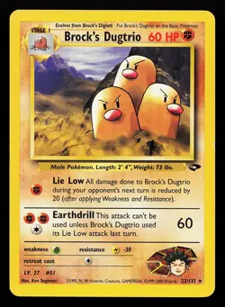Brock's Dugtrio 22/132 Rare Gym Challenge Pokemon Card - Image 1