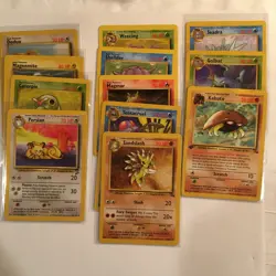 Vintage Pokemon Cards Lot of 12 Base Set 2 & Fossil Unlimited 1999 HP-NM WOTC - Image 1