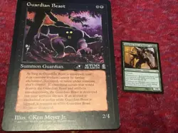 Oversized 6X9 Mtg Card Lot - Guardian Beast, Shivan Dragon, Karplusan Forest x2 - Image 3