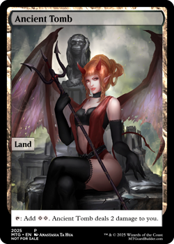 ANCIENT TOMB : MTG altered-art magic card : with Sexy Redhead! - Image 1