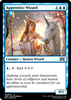 APPRENTICE WIZARD : MTG altered-art magic card : w- Sexy, Redhead Unicorn Rider! - Image 1
