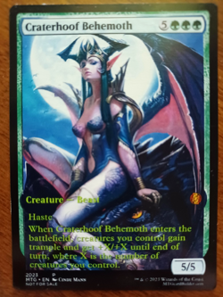 CRATERHOOF BEHEMOTH : MTG altered-art magic card : with Busty Norse Demoness! - Image 1