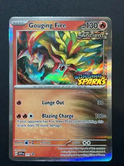 GOUGING FIRE SVP 151 PROMO PRERELEASE STAMP 2024 POKEMON CARD GAME SURGING SPARK - Image 1