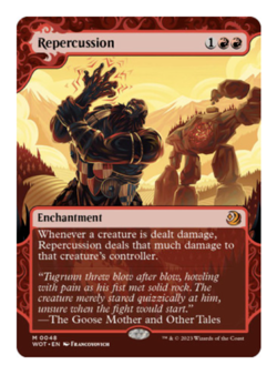 FOIL - Repercussion - Borderless - Enchanting Tales - Wilds of Eldraine WOE - NM - Image 1