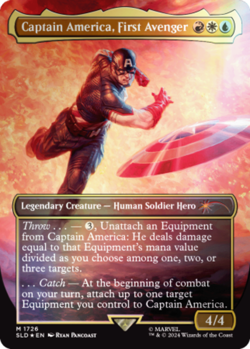 MTG Captain America, First Avenger - Rainbow Foil, NM-Mint, English Secret Lair - Image 1