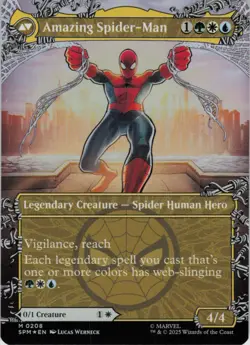 Peter Parker (0208) (Borderless) M Marvel's Spider-Man 208 NM Foil MTG - Image 2