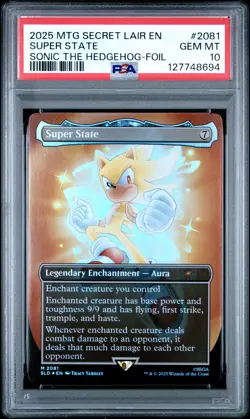 2025 MTG SECRET LAIR DROP SONIC: FRIENDS & FOES-FOIL #2081 SUPER STATE PSA 10 - Image 1