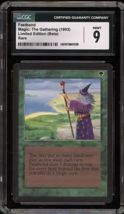 Magic the Gathering MTG Fastbond Beta Rare CGC 9 Mint - Image 1