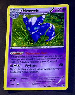 2015 Pokemon MEOWSTIC Black Star Promo HOLO BLEED Misprint ERROR Card #XY48 Rare - Image 1