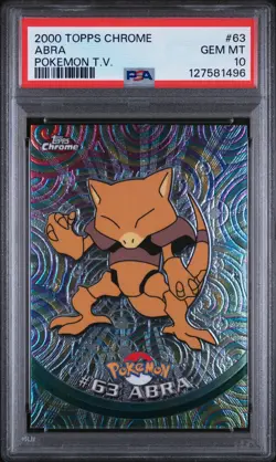 2000 TOPPS CHROME POKEMON T.V. #63 ABRA PSA 10 - Image 1