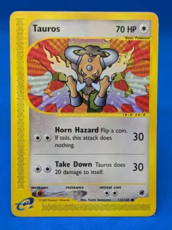 Tauros 133/165 Expedition Base Set Regular E-reader Pokemon Card Rare! - Image 1