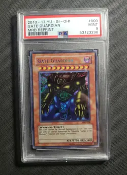 YUGIOH! PSA 9 MINT - Gate Guardian MRD-000 - Secret Rare Unlimited 2010-17 - Image 1